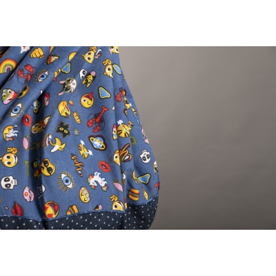 sac à jouets de rangement jean coton et polyester enfants à partir de 3 ans